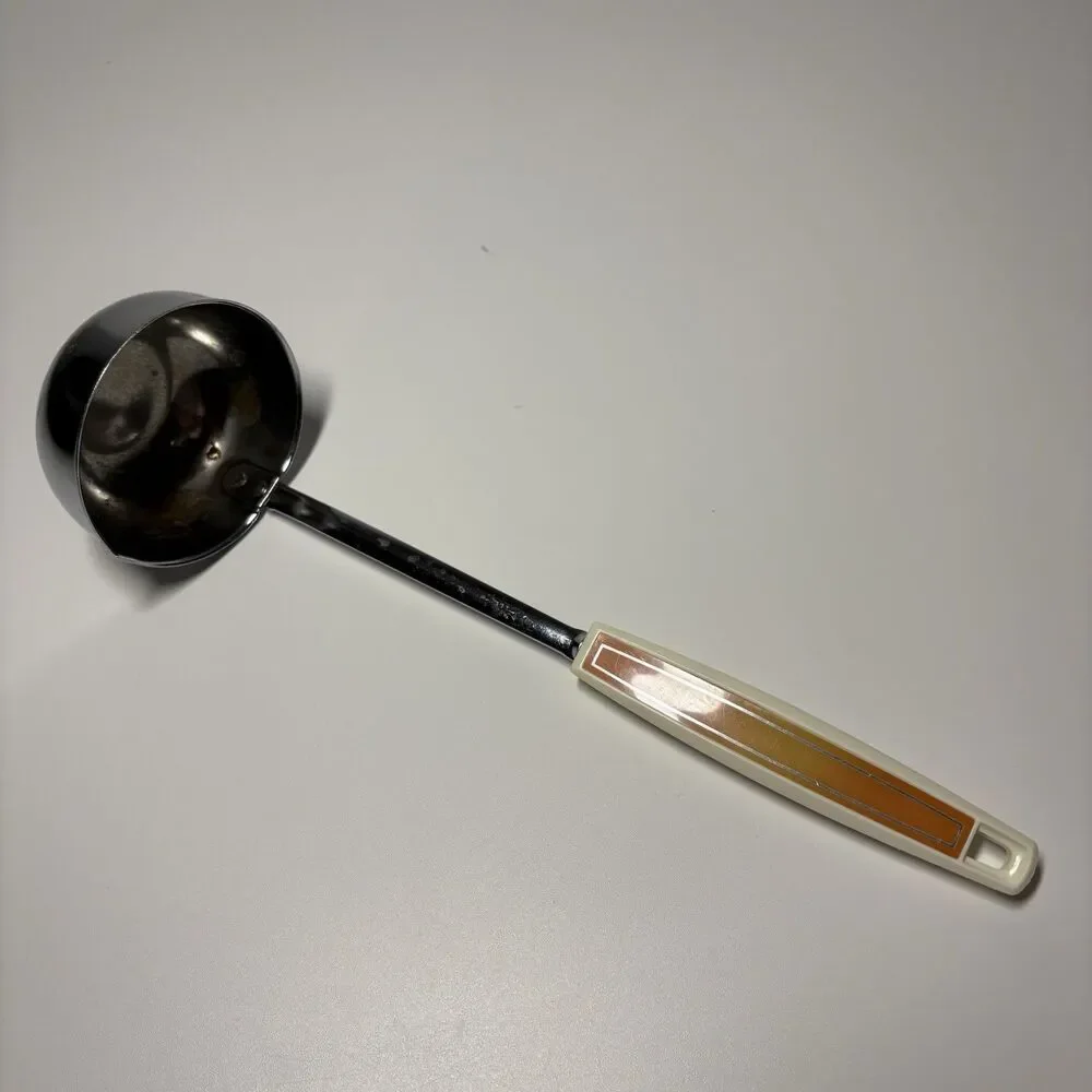 Ecko Ladle Spoon Stainless USA Chromium Plated Vintage Kitchen Utensil Orange
